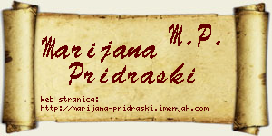 Marijana Pridraški vizit kartica